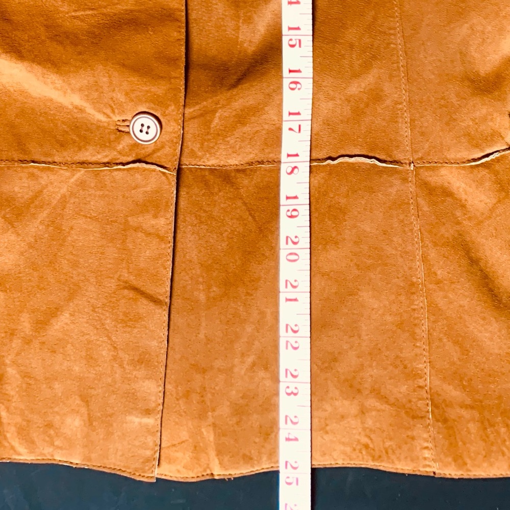 Brandon Thomas Brown Suede Leather Jacket Womens Large Button Up Collared Y2K - Picture 8 of 11